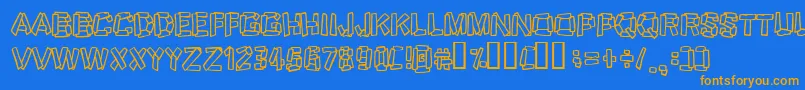 En savoir plus sur la police Funky Stoneage Police Funky Stoneage – polices orange sur fond bleu