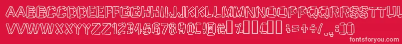 Funky Stoneage Font – Pink Fonts on Red Background