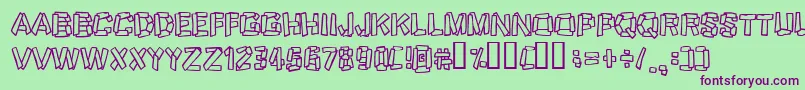 Funky Stoneage Font – Purple Fonts on Green Background