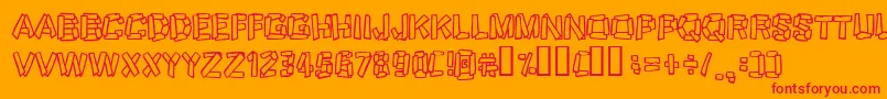 Funky Stoneage Font – Red Fonts on Orange Background