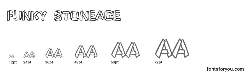 Funky Stoneage Font Sizes