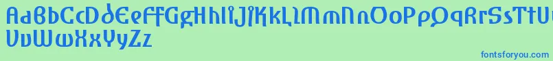 フォントAmharaReduced – 青い文字は緑の背景です。