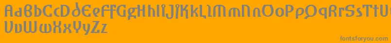 フォントAmharaReduced – オレンジの背景に灰色の文字