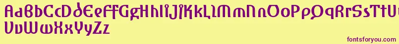 AmharaReduced Font – Purple Fonts on Yellow Background