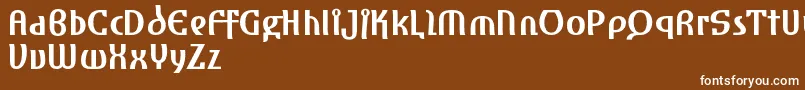 AmharaReduced-Schriftart – Weiße Schriften auf braunem Hintergrund