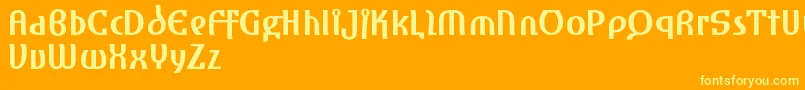 Шрифт AmharaReduced – жёлтые шрифты на оранжевом фоне