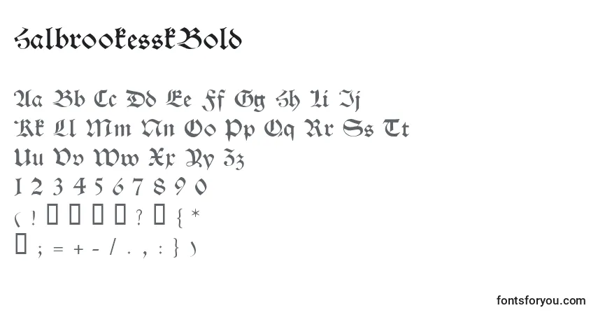 A fonte HalbrookesskBold – alfabeto, números, caracteres especiais