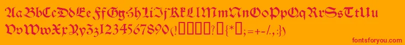 HalbrookesskBold Font – Red Fonts on Orange Background