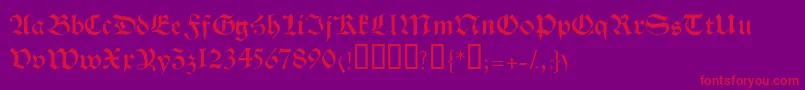 HalbrookesskBold Font – Red Fonts on Purple Background