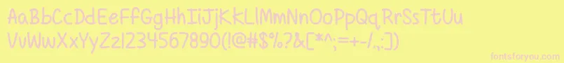 BordersDivideButHeartsShallConquerOtf Font – Pink Fonts on Yellow Background