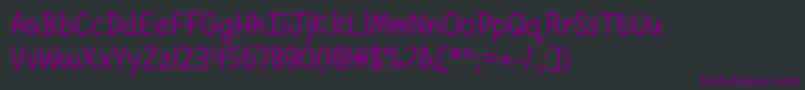 Czcionka BordersDivideButHeartsShallConquerOtf – fioletowe czcionki na czarnym tle