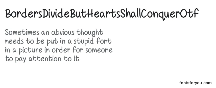 Review of the BordersDivideButHeartsShallConquerOtf Font