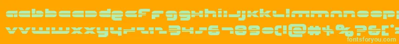 Unisollaser-Schriftart – Grüne Schriften auf orangefarbenem Hintergrund