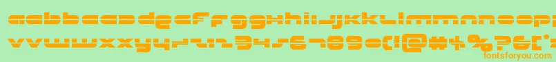 Unisollaser-Schriftart – Orangefarbene Schriften auf grünem Hintergrund