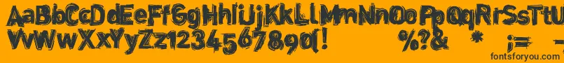 Dinstik Font – Black Fonts on Orange Background