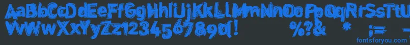 Dinstik Font – Blue Fonts on Black Background