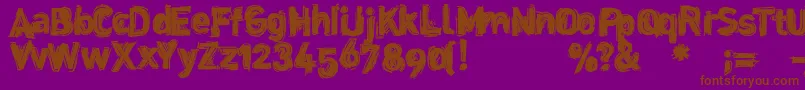 Dinstik Font – Brown Fonts on Purple Background