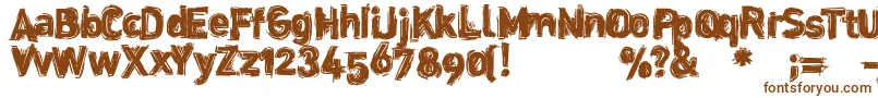 Dinstik-fontti – ruskeat fontit valkoisella taustalla