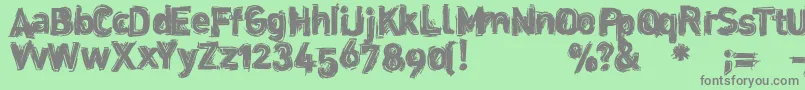 Dinstik-Schriftart – Graue Schriften auf grünem Hintergrund