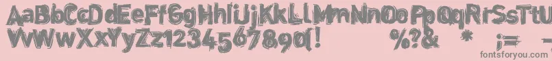 Dinstik-Schriftart – Graue Schriften auf rosa Hintergrund