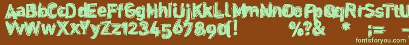 Шрифт Dinstik – зелёные шрифты на коричневом фоне