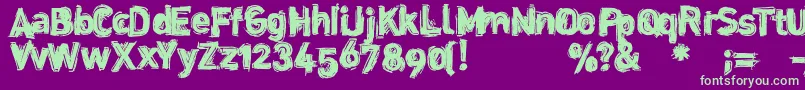 Dinstik Font – Green Fonts on Purple Background