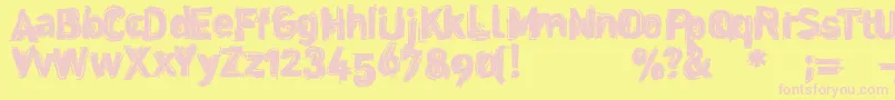 Dinstik-fontti – vaaleanpunaiset fontit keltaisella taustalla
