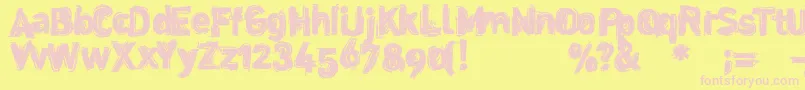 Dinstik-Schriftart – Rosa Schriften auf gelbem Hintergrund