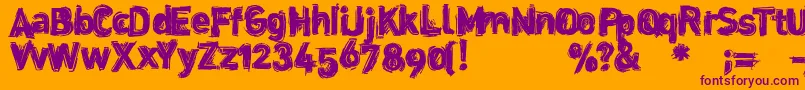 Dinstik Font – Purple Fonts on Orange Background