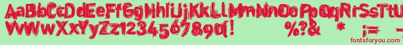 Шрифт Dinstik – красные шрифты на зелёном фоне