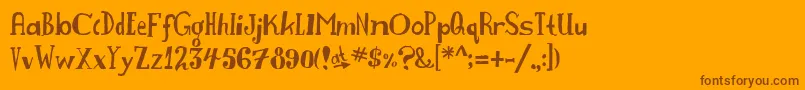 fuente Naughties – Fuentes Marrones Sobre Fondo Naranja