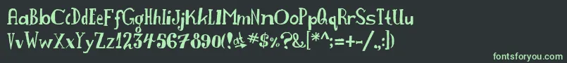 フォントNaughties – 黒い背景に緑の文字