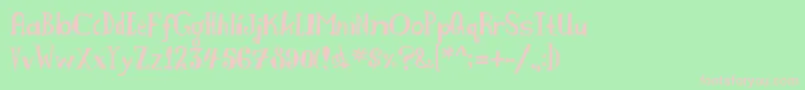 Naughties Font – Pink Fonts on Green Background