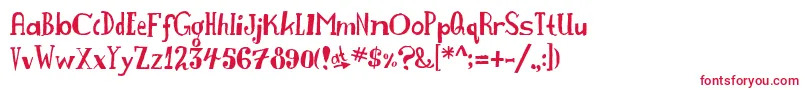 Naughties Font – Red Fonts on White Background