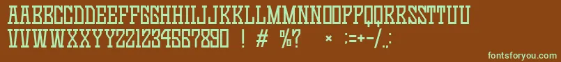 GomariceGameContinue03 Font – Green Fonts on Brown Background