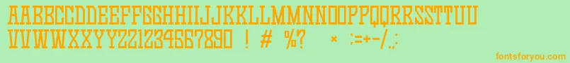 GomariceGameContinue03 Font – Orange Fonts on Green Background