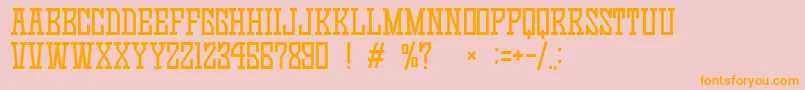 GomariceGameContinue03 Font – Orange Fonts on Pink Background