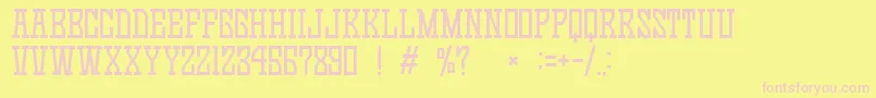 GomariceGameContinue03 Font – Pink Fonts on Yellow Background