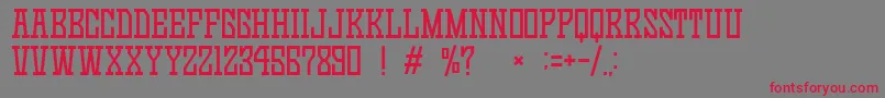 GomariceGameContinue03 Font – Red Fonts on Gray Background
