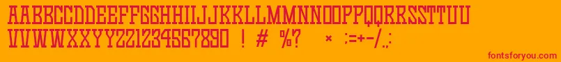 GomariceGameContinue03 Font – Red Fonts on Orange Background
