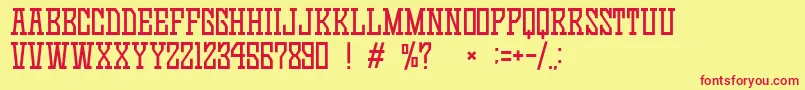 GomariceGameContinue03 Font – Red Fonts on Yellow Background