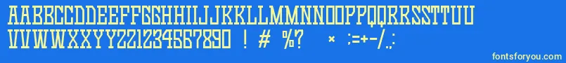 GomariceGameContinue03 Font – Yellow Fonts on Blue Background