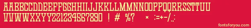 GomariceGameContinue03 Font – Yellow Fonts on Red Background