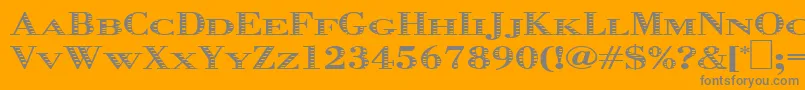 Graphis-Schriftart – Graue Schriften auf orangefarbenem Hintergrund