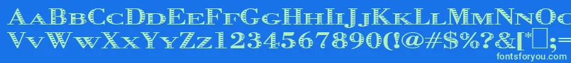 フォントGraphis – 青い背景に緑のフォント