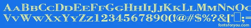 フォントGraphis – 黄色の文字、青い背景