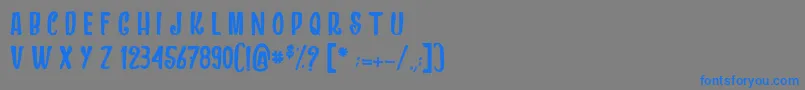 フォントDragonsAndChickens – 灰色の背景に青い文字
