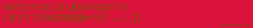 フォントDragonsAndChickens – 赤い背景に茶色の文字