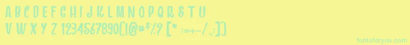Więcej informacji o czcionce DragonsAndChickens Czcionka DragonsAndChickens – zielone czcionki na żółtym tle