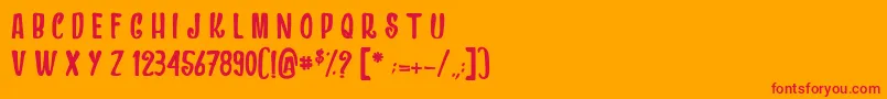 DragonsAndChickens Font – Red Fonts on Orange Background